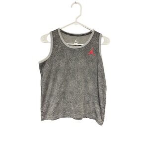 Kids Jordan Elephant Print Tank Top Gray Red Jumpman Size Large 9518
